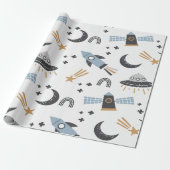 Ruimteschip Naar De Maan Inpakpapier (Uitgerold)