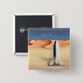 Ruimteschip op de planeet Mars Vierkante Button 5,1 Cm (Voorkant /achterkant)