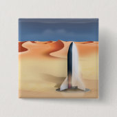 Ruimteschip op de planeet Mars Vierkante Button 5,1 Cm (Voorkant)