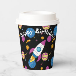 Ruimteschip op reis door Galaxy Papieren Bekers