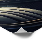 Ruimteschip over een Futuristic City Poster (Hoek)