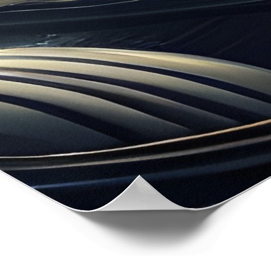 Ruimteschip over een Futuristic City Poster (Hoek)