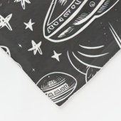 Ruimteschip patroon fleece deken (Hoek)