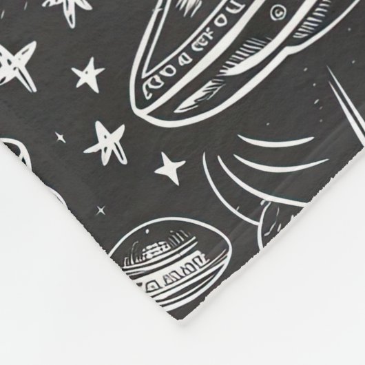 Ruimteschip patroon fleece deken (Hoek)
