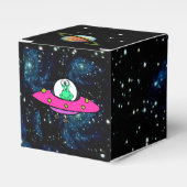 Ruimteschip, Planeten, & Alien op grappige gunst d Bedankdoosjes (Voorkant Zijde)