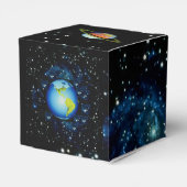 Ruimteschip, Planeten, & Alien op grappige gunst d Bedankdoosjes (Achterkant)