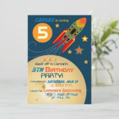 Ruimteschip, planeten en sterren op zaterdag kaart (Staand voorkant)