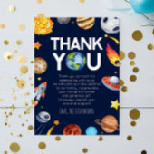 Ruimteschip Planets Baby shower Bedankkaart