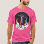 Ruimteschip Rainbow Mountains Aliens T-shirt (Voorkant)