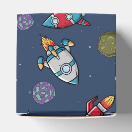 Ruimteschip raket meteor patroon jongens gunst doo bedankdoosjes (Bovenkant)