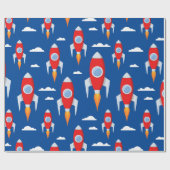 Ruimteschip Rocket Fun Cadeaupapier (Vlak)