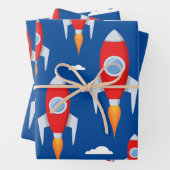 Ruimteschip Rocket Fun Inpakpapier Vel (In situ)