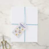 Ruimteschip ruimtevaart thema aangepaste verjaarda cadeaulabel (Met Touw)
