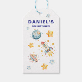 Ruimteschip ruimtevaart thema verjaardagsfeestje n cadeaulabel