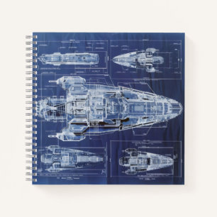 Ruimteschip Science-Fiction Diagram Notitieboek