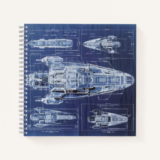 Ruimteschip Science-Fiction Diagram Notitieboek (Voorkant)