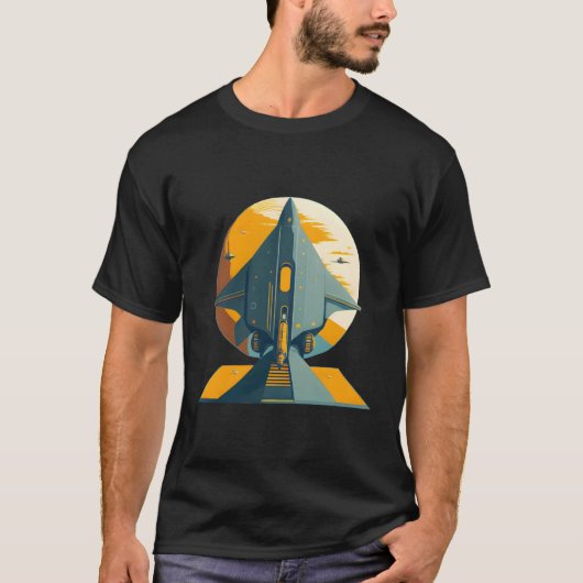 Ruimteschip Science Fiction T-shirt (Voorkant)