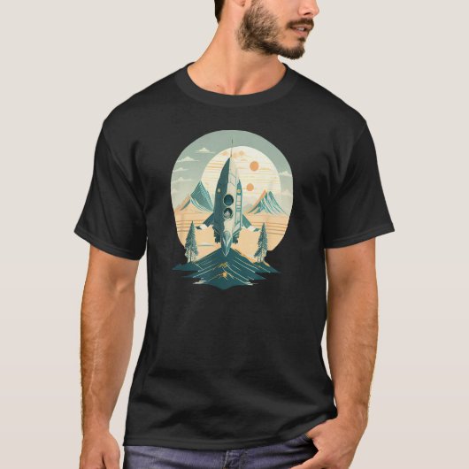  ruimteschip Space Retro Spacecraft Science T-shirt (Voorkant)