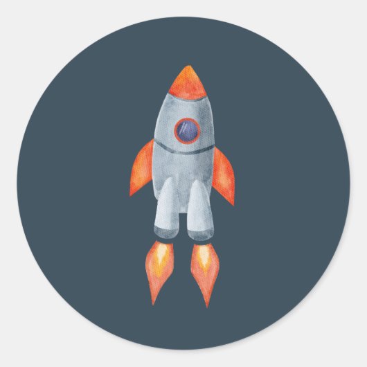 Ruimteschip-Sticker Ronde Sticker (Voorkant)