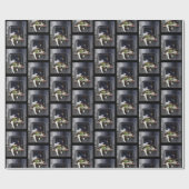 Ruimteschip Tabby Kat Groene Alien Knuffel Sci-Fi Cadeaupapier (Vlak)