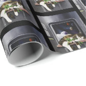 Ruimteschip Tabby Kat Groene Alien Knuffel Sci-Fi Cadeaupapier (Rol Hoek)