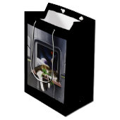 Ruimteschip Tabby Kat Groene Alien Knuffel Sci-Fi Medium Cadeauzakje (Voorkant Gekanteld)