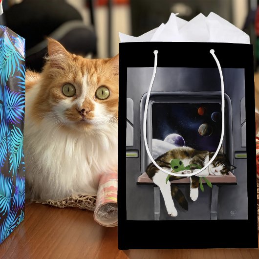 Ruimteschip Tabby Kat Groene Alien Knuffel Sci-Fi Medium Cadeauzakje