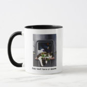 Ruimteschip Tabby Kat Groene Alien Knuffel Sci-Fi Mok (Links)