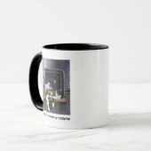 Ruimteschip Tabby Kat Groene Alien Knuffel Sci-Fi Mok (Voorkant links)