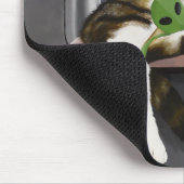 Ruimteschip Tabby Kat Groene Alien Knuffel Sci-Fi Muismat (Hoek)