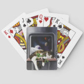 Ruimteschip Tabby Kat Groene Alien Knuffel Sci-Fi Pokerkaarten (Achterkant)