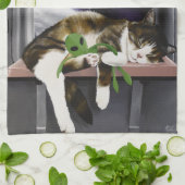 Ruimteschip Tabby Kat Groene Alien Knuffel Sci-Fi Theedoek (Gevouwen)