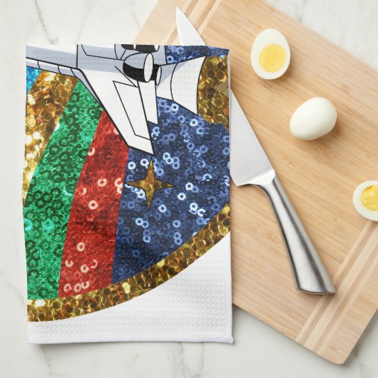 ruimteschip theedoek (Quarter Fold)