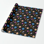 Ruimteschip Traveling Galaxy Pattern Cadeaupapier (Uitgerold)
