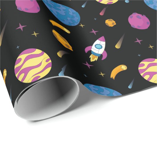 Ruimteschip Traveling Galaxy Pattern Cadeaupapier (Rol Hoek)