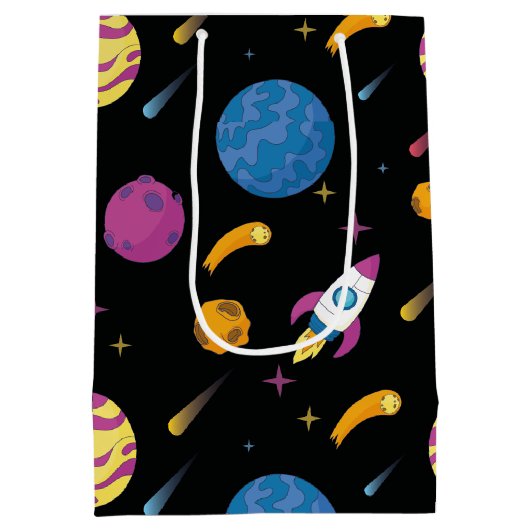 Ruimteschip Traveling Galaxy Pattern Medium Cadeauzakje (Achterkant)