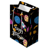 Ruimteschip Traveling Galaxy Pattern Medium Cadeauzakje (Voorkant Gekanteld)