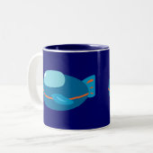 ruimteschip tweekleurige koffiemok (Voorkant links)