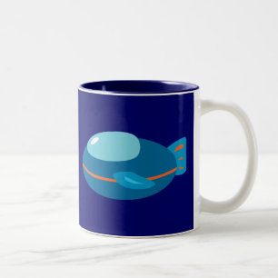 ruimteschip tweekleurige koffiemok