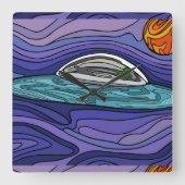 Ruimteschip UFO Alien UAP paranormaal Vierkante Klok (Voorkant)