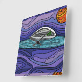 Ruimteschip UFO Alien UAP paranormaal Vierkante Klok (Hoek)