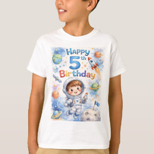 Ruimteschip verjaardag Ruimte Planeten Jongen Ster T-shirt