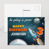 Ruimteschip Verjaardagsavontuur Briefkaart (Voorkant / Achterkant)