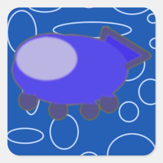 Ruimteschip Vierkante Sticker (Voorkant)
