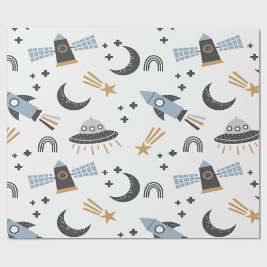 Ruimteschip voor het motoropvulpapier cadeaupapier (Vlak)