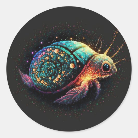 Ruimteschroot/schildpad Ronde Sticker (Voorkant)
