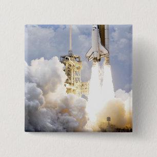 Ruimtesluiting Atlantis liften uit Vierkante Button 5,1 Cm