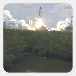 Ruimtesluiting Atlantis liften van 13 Vierkante Sticker