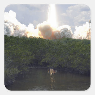 Ruimtesluiting Atlantis liften van 14 Vierkante Sticker