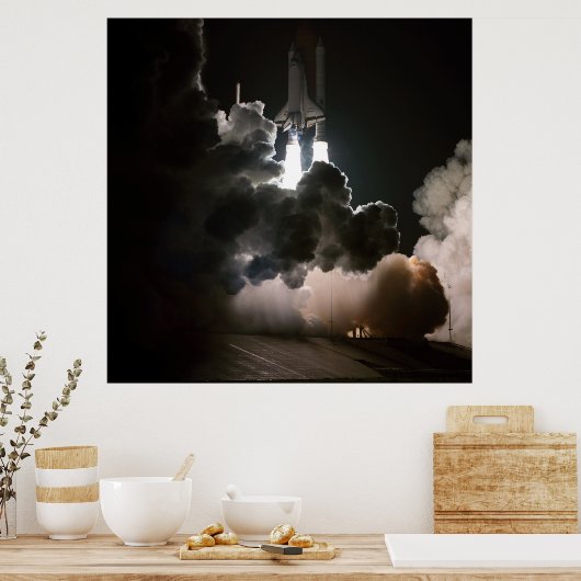 Ruimtesluiting Challenger Night Launch (STS-8) Poster (Keuken)
